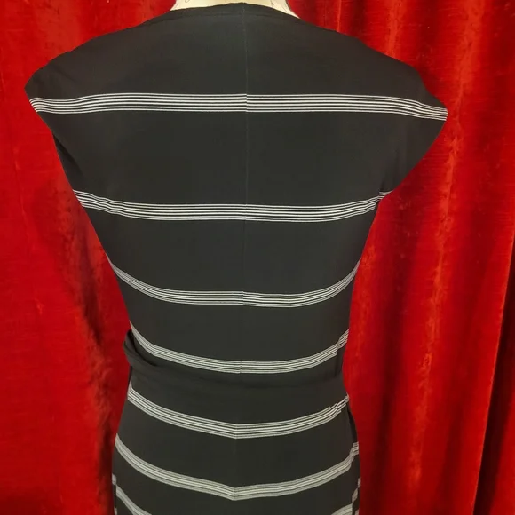 3/$60 RALPH LAUREN  Black & White Fitted Wrap Dress Size 4 - Picture 6 of 7